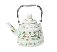 VERDANVERSE Enamel Tea Kettle Household Teapot Floral Design Heat Resistant Suitable for Induction and Gas Stove Practical Stovetop Water Kettle for Brewing Tea