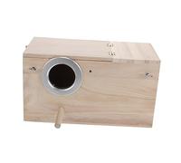 VERDANVERSE Extra Large Wooden Parrot Breeding Nest Box with Left Side Opening Thick Panels Reinforced Joints Window Bird House for Wild Songbirds Budgies Finches and Parakeets for Bird