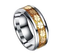 VERDANVERSE Fashionable Titanium Steel Four Leaf Clover Ring Unisex Decorative Band Stylish Jewelry for Wedding Engagement Anniversary Lovers Day Gift