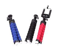 VERDANVERSE Flexible Sponge Octopus Tripod 3pcs Set Lightweight Mobile Phone Tripod Stand with Phone Holder for Selfie and Travel Compatible with Smartphones Black Red Blue