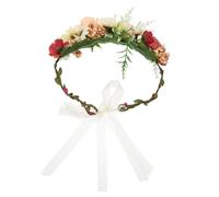 VERDANVERSE Floral Dog Wedding Collar with Ribbon Strap Decorative Pet Flower Wreath for Cats and Dogs Party Photo Prop Accessory for Weddings and Festivals