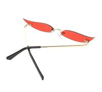 VERDANVERSE Frameless Metal Sunglasses for Women Aesthetic Masquerade Eyewear Lightweight Durable for Parties Rave Events Fun Photo Props Gold Ocean Red