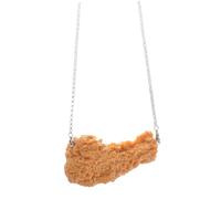 VERDANVERSE Funny Fried Chicken Necklace for Women Creative Resin Pendant Jewelry Stainless Steel Quirky Accessory for Parties and Layering Unique Novelty Gift