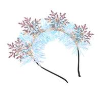 VERDANVERSE Glitter Snowflakes Headband for Women Sturdy Material Christmas Hairband with Pink Silver Snowflake Decorations Elegant Party Accessory and Festive
