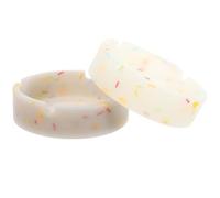 VERDANVERSE Glow-in-the-dark Silicone Ashtray 2pcs, Creative round Air Purifying Tray with Easy Clean Feature for Occasions
