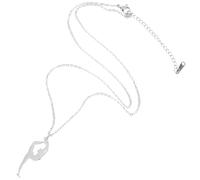 VERDANVERSE Gymnastics Pendant Necklace for Men, Sports Titanium Steel Chain, 4-Facet Polished Stainless Steel Gymnastics Jewelry, Male Neck Decoration, Sturdy Sports Pendant