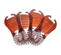 VERDANVERSE Hair Comb Accessories 4pcs Brown Plastic Braided Banana Clips Flexible and Lightweight for Hair Styling Tool