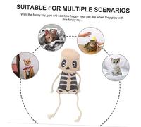 VERDANVERSE Halloween Skull Shaped Catnip for Indoor Cats Plush Chew for Kitten Play Interactive Pet to Boredom and Promote Teeth Cleaning Adorable White Skeleton Plush