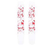 VERDANVERSE Halloween Stockings Unique Terrible Effect 2 Pair with Blood Print for Comfortable Cloth Material over Knee Socks Costume Accessories for Photography and Halloween Party