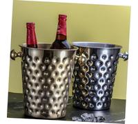 VERDANVERSE Hammered Stainless Steel Ice Bucket for Wine and Beer Golden Wine Cooler with Handle Safe Food-grade Material for Home Bar Party Hotel Use