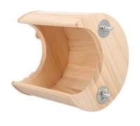 VERDANVERSE Hamster Wooden House Moon Shaped Hideout for Chinchillas Animal Retreat Hamster Hideaway Hut for Quiet Rest Play for
