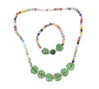 VERDANVERSE Handmade Blown Glass Heart Charm Necklace and Bracelet for Women Love Necklace Bracelet Jewelry for Travel and Daily Wear
