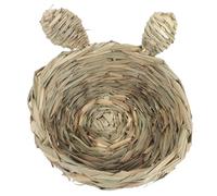 VERDANVERSE Handwoven Grass Rabbit Nest Edible Chew Toy 20cm Round Mouth Cage Woven Pad Pet Resting Supplies for Hamsters Guinea Pigs Chinchillas