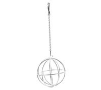 VERDANVERSE Hanging Grass Feed Dispenser Ball for Small Pets Multi Function Feeder for Rabbits Guinea Pigs Chinchillas Durable Stainless Steel Exercise and Pasture Grass Storage