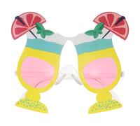 VERDANVERSE Hawaiian Style Funny Glasses for Adults, Plastic Party Eyeglasses Comfortable to Wear, for Summer Beach Luau Party and Cosplay Events, Yellow 1pcs