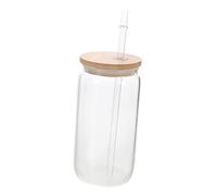 VERDANVERSE High Borosilicate Clear Glass Cup Can Shaped Iced Beverage Tumbler Heat Resistant Drinking Glass for Juice Tea Coffee Milk Suitable for Home Office Restaurant Bar Use