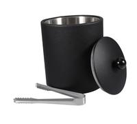 VERDANVERSE Ice Bucket Buckets Insulated Ice Pail Chilled with Tongs Black Stainless Steel