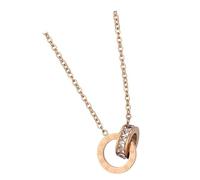 VERDANVERSE Interlocking Circle Necklace Roman Numbers for Women Pendant Necklace for Birthday and Wedding Occasions