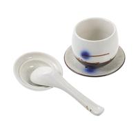 VERDANVERSE Japanese Style Ceramic Soup Bowl with Lid Underglaze Pattern Steamed Egg and Soup Bowls Heat Retentive Kitchen Tableware for Serving and Fresh Keeping