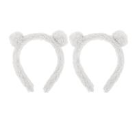 VERDANVERSE Kawaii Plush Bear Ears Headband for Women Soft Comfortable Hairband for Winter Makeup and Skincare Routine 2pcs