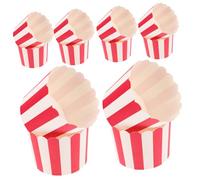VERDANVERSE Large Cupcake Liners and Paper Muffin Cups, High Temperature Resistant Baking Cases, Red and White Striped, 100 Pieces for Birthday, Party, and Baking Use