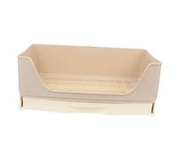 VERDANVERSE Large Rabbit Potty Drawer Litter Box Beige Pet Pee Toilet Tray for Guinea Pig Chinchilla Corner Trainer Suitable for Small Animals