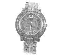VERDANVERSE Leisure Watch for Women Silver Alloy with Rhinestone and Glass, Featuring Practical Accurate Timekeeping, Stylish Fashion Design with Roman Numerals, Suitable a Girl Wrist