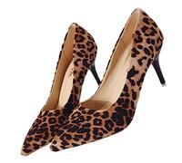 VERDANVERSE Leopard Print High Heel Pumps for Women Fashionable Pointed Toe Single Shoes for Party Office Casual Wear Must-Have Stylish Footwear for Every Occasion Multi