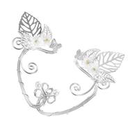 VERDANVERSE Lightweight Leaf Ear Non-pierced Clip Earrings for Women Alloy and Imitation Pearl Creative Costume Accessories for Halloween Christmas Wedding Party Wear