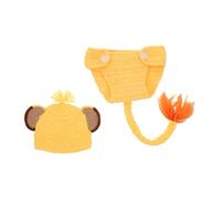 VERDANVERSE Lion Newborn Costume Soft Knitted Outfit with Matching Hat for Photography Props Newborn Boy Photo Shoot Charming Lion Cosplay Clothes