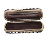 VERDANVERSE Lipstick Holder Case with Mirror for Purse, Alloy Lipstick Organizer and Cosmetic Storage Box in Black, Anti-Break Travel Makeup Case for Women