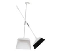 VERDANVERSE Long Handled Broom and Dustpan Set Soft Bristle Cleaning Tool for Indoor Outdoor Use for Home Garages and More Dustpan with Stand Up Design for Easy Sweeping