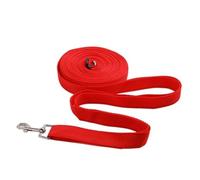 VERDANVERSE Long Red Nylon Pet Leash with Alloy Clasp and Welded Metal D Ring Training Lead for Dogs Cats and Puppies Suitable for Walking and Obedience