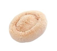 VERDANVERSE Luxury Plush Round Donut Cat and Dog Cushion Bed Self Warming for Improved Sleep Small Beige for Pets Seeking Comfort and Security