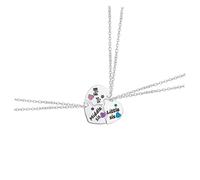VERDANVERSE Matching Heart Puzzle Necklace for Women Friendship Jewelry Polished Metal Pendant Accessory for Friends and Sisters Stylish Gift to Celebrate Special Bonds