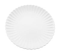 VERDANVERSE Matte White Chrysanthemum Ceramic Dish Plate Rustic Snack and Dessert Tray for Kitchen Tableware Multipurpose Food Serving Plate for Cake Fruit Cheese Sushi