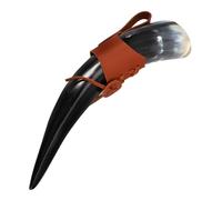 VERDANVERSE Medieval Style Horn Mug with PU Holder Rustic Viking Drinking Horn Cup for Mead Wine Beer Vintage Design for Cosplay and Everyday Use