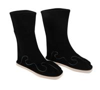 VERDANVERSE Men Hanfu Boots Traditional Chinese Martial Arts Footwear with Antislip Sole Midcalf Design for Tai Chi Practice Cosplay and Cultural Performance Black