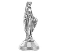 VERDANVERSE Mini Praying Mary Figurine Catholic Statue Zinc Alloy Silver Small Size Easter Church Altar Decoration for Home