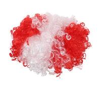 VERDANVERSE Multicolored Short Curly Afro Wig Canada Flag Colors Fluffy Soccer Fan Costume Accessory Breathable Pet Party Cosplay Clown Headwear