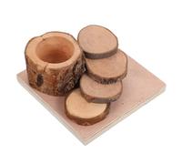 VERDANVERSE Natural Wood Hamster Climbing with Bite Resistant Stand Platform and Feed Bowl for Small Animals Suitable for Hamsters Guinea Pigs Rats and Chinchillas Safe Non Toxic Material
