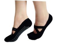 VERDANVERSE Non Slip Yoga Socks for Women Black with Gel Grip for Pilates Dance Stability and Comfort Sweat Absorbent Crew Socks for Sports Activities and Home Workouts