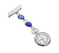VERDANVERSE Nurse Fob Watch Peach Heart Quartz Clip Brooch Hanging Pocket Watch for Nurses and Students Blue Gradient Suitable for Exams and Clinical Use