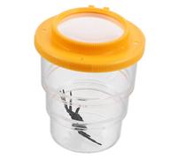 VERDANVERSE Observation Container with Magnifier, Portable Bug Viewer Box for Kids, Three-section Science Exploration Toy, Orange Telescopic Bug Catcher for Outdoor Learning