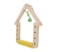 VERDANVERSE Parrot Swing Toy with Chewable Beak Grinder Wooden Hanging Play Perch for Birds in Cage