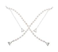 VERDANVERSE Pearl Bra Strap Replacement Rhinestone Decorative Chain, Elegant Invisible Strap Holder for Women’s Dress and Underwear Accessories, 1.8 Hook