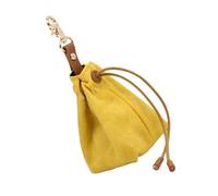 VERDANVERSE Pet Dog Training Treat Pouch Capacity Snack Holder with Drawstring and Carabiner Convenient Waist Bag for Easy Storage and Carrying Yellow Canvas Pet Food Bag