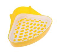 VERDANVERSE Pet Litter Tray Rabbit Toilet Basin Plastic Small Mini Potty Trainer Corner for Guinea Pig Chinchilla Yellow Pet Toilet for Small Animals