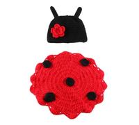 VERDANVERSE Photography Prop Set Unisex Newborn Knitted Ladybug Costume Hat and Pants for Photoshoot Care Accessories