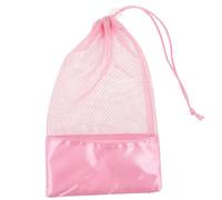 VERDANVERSE Pink Ballet Shoe Bag Drawstring Mesh Pouch for Dance Shoes Lightweight Mesh Fabric with Satin Preventing Stuffy for Rehearsals and Home Use